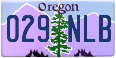 OR license plate 029NLB