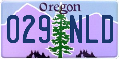 OR license plate 029NLD