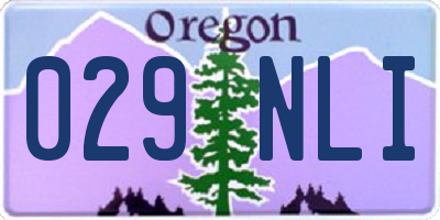 OR license plate 029NLI