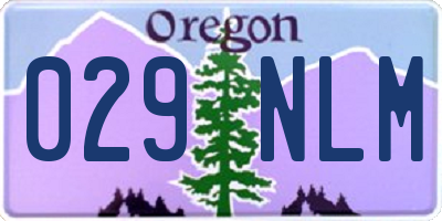 OR license plate 029NLM