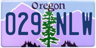 OR license plate 029NLW