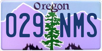 OR license plate 029NMS