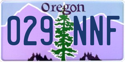 OR license plate 029NNF