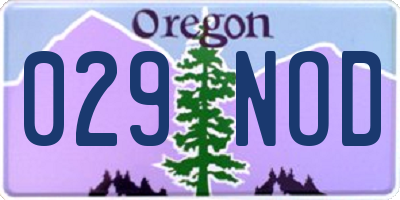 OR license plate 029NOD