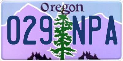 OR license plate 029NPA