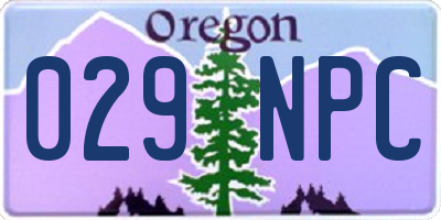 OR license plate 029NPC
