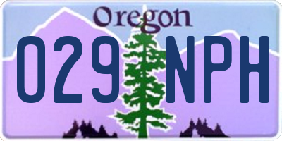 OR license plate 029NPH