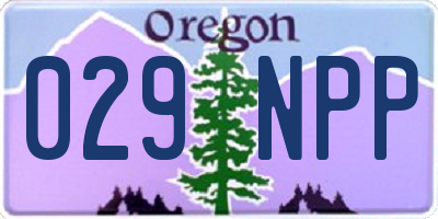 OR license plate 029NPP