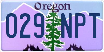 OR license plate 029NPT