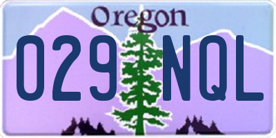 OR license plate 029NQL