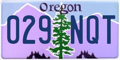 OR license plate 029NQT