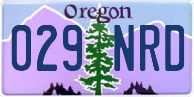 OR license plate 029NRD