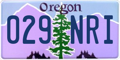 OR license plate 029NRI