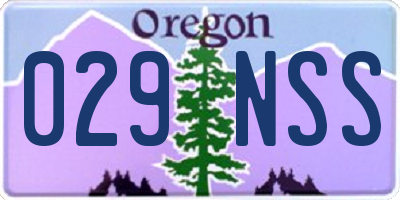 OR license plate 029NSS