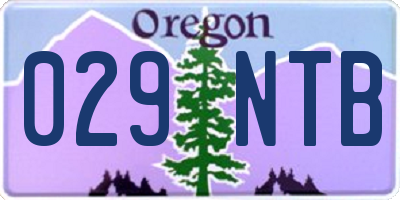 OR license plate 029NTB