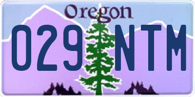 OR license plate 029NTM