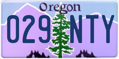 OR license plate 029NTY