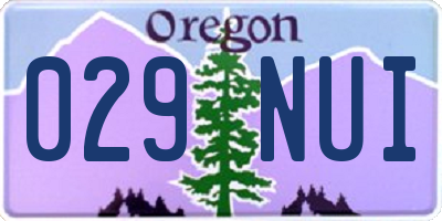 OR license plate 029NUI