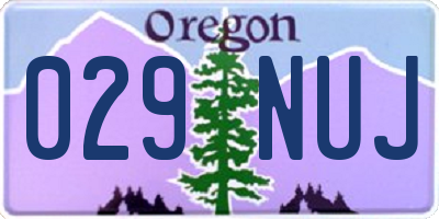 OR license plate 029NUJ