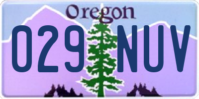 OR license plate 029NUV