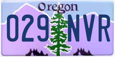 OR license plate 029NVR