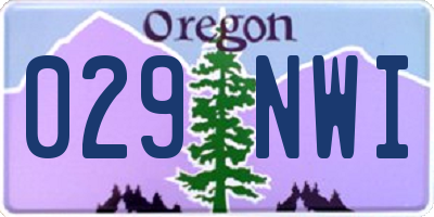 OR license plate 029NWI