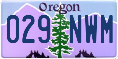 OR license plate 029NWM