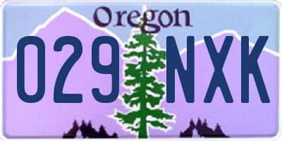 OR license plate 029NXK