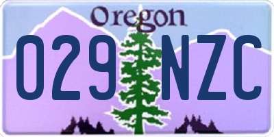 OR license plate 029NZC