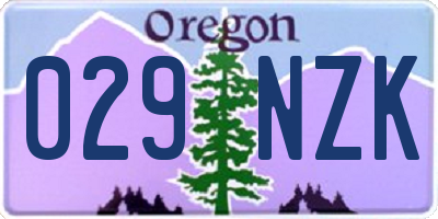 OR license plate 029NZK