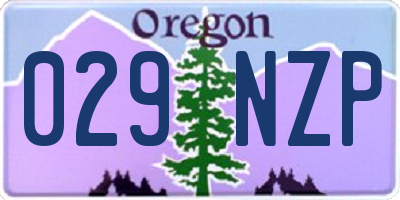 OR license plate 029NZP