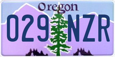 OR license plate 029NZR