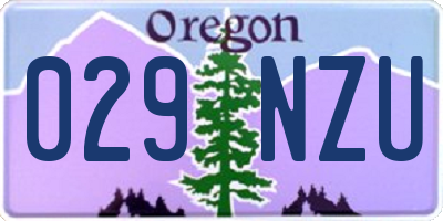 OR license plate 029NZU
