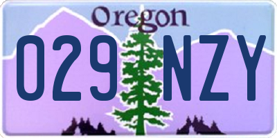 OR license plate 029NZY