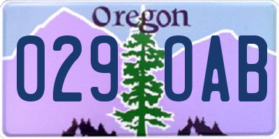 OR license plate 029OAB