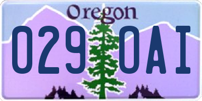 OR license plate 029OAI