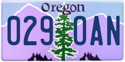 OR license plate 029OAN