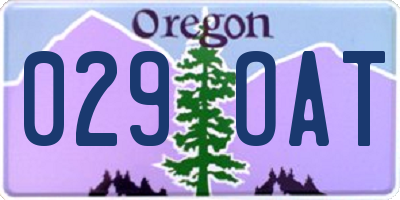 OR license plate 029OAT