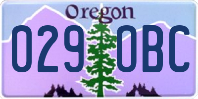 OR license plate 029OBC