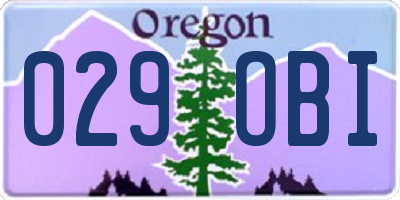 OR license plate 029OBI