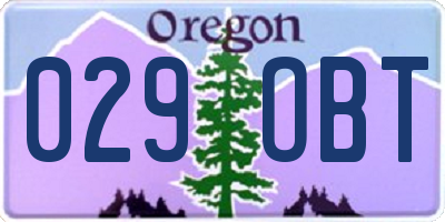 OR license plate 029OBT