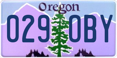 OR license plate 029OBY