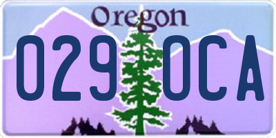 OR license plate 029OCA