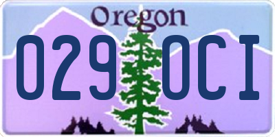 OR license plate 029OCI