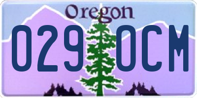 OR license plate 029OCM