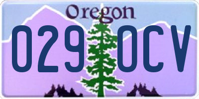 OR license plate 029OCV