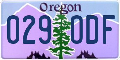 OR license plate 029ODF