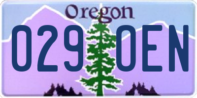 OR license plate 029OEN