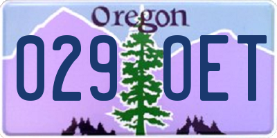 OR license plate 029OET