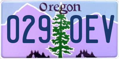 OR license plate 029OEV